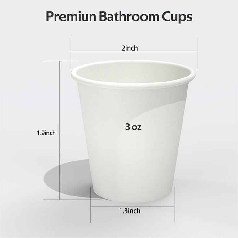 Nogis 100 Pack Small Paper Cups 3 oz, White Mini Mouthwash Cups Bathroom Cups, Disposable Espresso Paper Coffee Cups, Perfect for Bathroom, Mouthwash,
