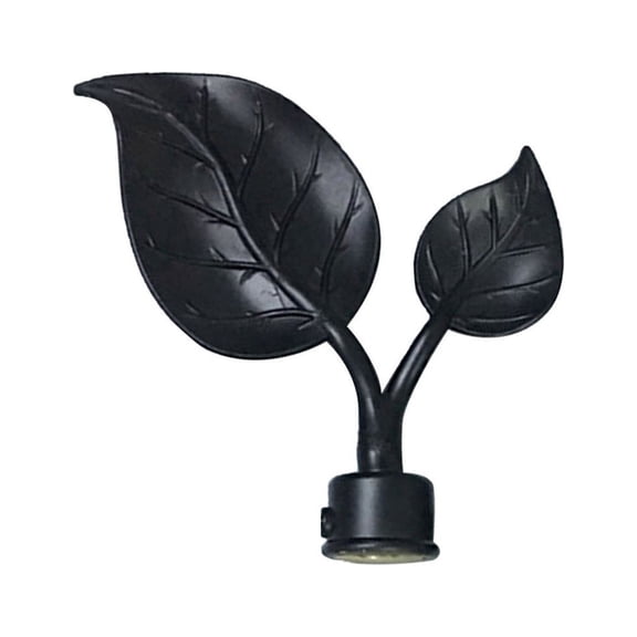EUDIDV Stylish Drape 1pcs Curtain Rod Finials Leaf Shaped Curtain Rod End Drapery Rail Pole Cap Classic Curtains