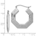 thumbnail image 3 of FB Jewels Sterling Silver Rhodium-plated Greek Key Hoop Earrings, 3 of 3