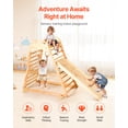 thumbnail image 5 of VEVOR Indoor Playground Jungle Gym, 4-in-1 Wooden Indoor Playground Climbing Toys for Kids, Montessori Toddlers Climber Playset with Climbing Rock, Slide, Wooden Ladder & Gym Rings, 220LBS Loading, 5 of 9