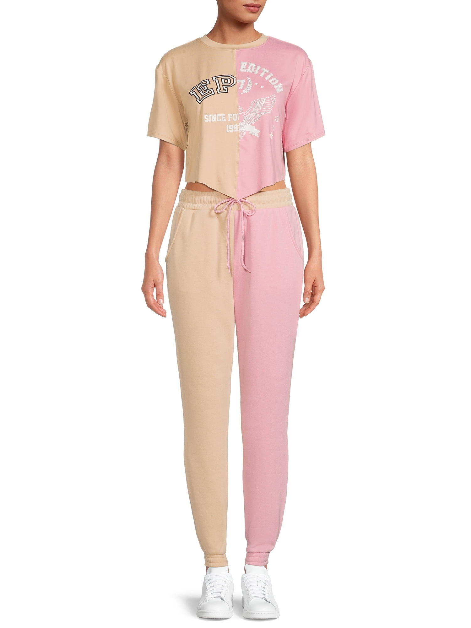 Liv & Lottie Junior’ Colorblocked Graphic Set with Asymmetrical Top
