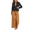 thumbnail image 2 of BLAZERS DE MUJER INSPIRE CHIC Cuello Alto Chaqueta de Traje de Un Solo Botón XS Negro, 2 of 6