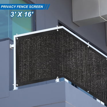 Ifenceview 3ft High Blue Balcony Privacy Screen - HDPE Mesh Fence Cover