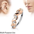 thumbnail image 3 of MoBody 3-Pack 20G Nose Ring Piercing Hoop Paved CZ Crawler Surgical Steel Cartilage Earring Set (8mm) (Rose Gold-Tone), 3 of 5
