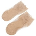 thumbnail image 4 of 2 pares de calcetines de encaje de moda, medias delicadas de malla, calcetín calado para mujer y niña (calcetines color piel, solo rosa, tabla de embalaje), 4 of 7