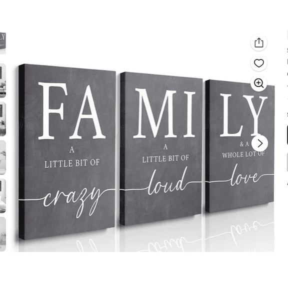 UYTRXJ Modern Family Canvas Wall Art 3 Piece Set For Living Room & Bedroom Decor Prints