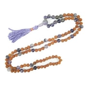 Mogul Know Thyself Mala Beads Rudraksha Amethyst Yoga Spiritual Beads Necklace