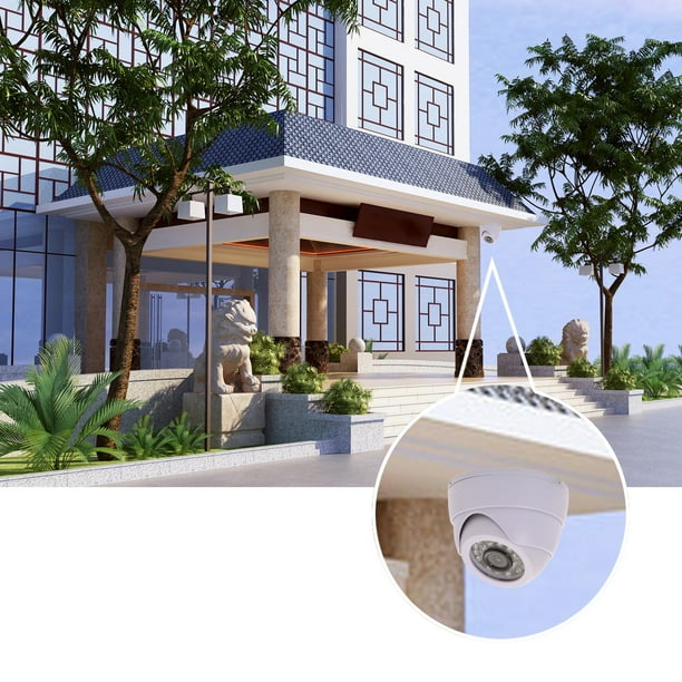 Cámara CCTV 1200TVL 3.6mm 24 LED Seguridad Exterior IR Visión Nocturna Blanca
