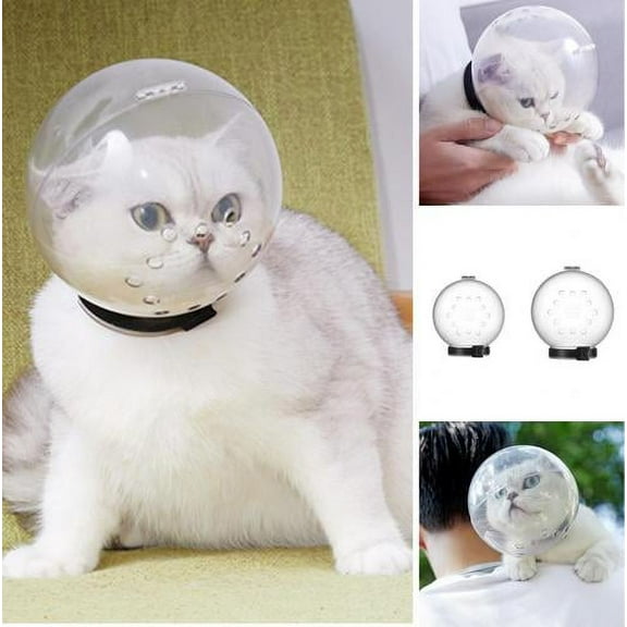 Cheers.US Cat Hood Ball-shaped Anti-Licking Breathable Kitten Head Protective Cover Pet Supplies Anti-Licking, Anti-bite, Breathable for Surgical Grooming, Home, Clipping Paws, Bathing, Hair Cutting