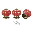 thumbnail image 1 of Cerámica Cajón Perillas, 40x40mm Calabaza Forma Vintage Cómoda Tiradores para Alacena Guardarropa Armario, Rojo 6uds, 1 of 5