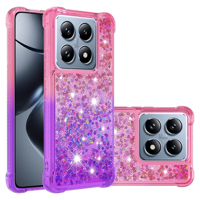 Funda para Xiaomi 14T/14T Pro 5G Transparente con Brillos Carcasa Protectora Antigolpes con Glitter Brillante