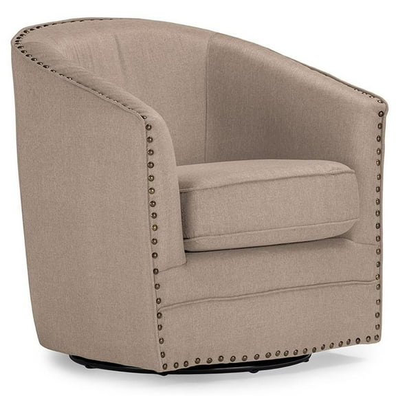 Bowery Hill Swivel Accent Chair in Beige