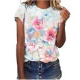 thumbnail image 1 of Fiudx Liquidación de Ofertas Flash Blusa Informal con Estampado de Media Manga para Verano para Mujer, 1 of 3
