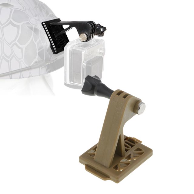 Adaptador de montaje en casco NVG Soporte de base Agujero para , etc. Cámara de color marrón no incluida Sunnimix Adaptador de montaje de casco