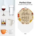 thumbnail image 6 of Yiaed Thanksgiving With A Grateful Heart Print Leather Coasters for Drinks - Cup Coasters Coffee Table Kitchen Table Bar, Home & Office Gifts Handmade Drink Coasters-Octagon, 6 of 6
