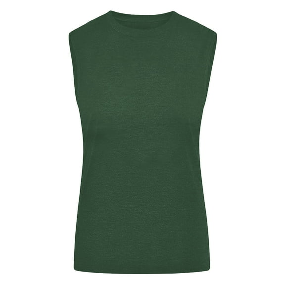 Womens Tank Tops $4.98 xxl Sleeveless Round Neck Casual Ladies Vest Tank Army Green XXL