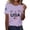 Purple, variant on Youpwaven 250 Anniversary USA Women's Short Sleeve Round Neck Graphic Tee, Independence Day Patriotic 1776-2026 Casual Fashion Top