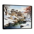 thumbnail image 2 of Designart "Snowy Hot Bath Japanese Onsen in Winter IV" Japanese Floater Framed Canvas Art Print, 2 of 7