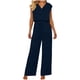 thumbnail image 1 of Tops de Mujer Vestido Casual de Manga Larga Suelta Cuello en V de Manga Corta con Pantalones de Piernas Anchas Set de Pantalones Cortos de Bolsillo, Trajes de Calentamiento de Mujer 2 Piezas, 1 of 6