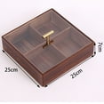 thumbnail image 2 of Square Serving Tray with Lid, Divided Wooden Tray with Lid, Square Serving Tray with Lid  4 Compartments, Dried Fruit Tray Snack Box 4 Compartment Dry Food Organizer Food Platter, 2 of 5