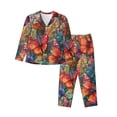 thumbnail image 1 of Fotbe Butterflies On Rocky Cliff Conjunto de Pijama de Manga Larga para Mujer con Estampado, Ropa de Dormir de 2 Piezas, Conjunto de Casa Suave y Cómodo con Bolsillos-Medium, 1 of 7