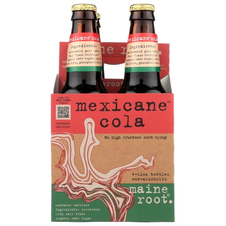 Maine Root Soda Mexicane Cola, 12 fl oz, 4 Count
