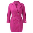 thumbnail image 4 of Vedolay Womens Fall Tops Women's Business with Lined Double Suit Jacket with Pockets,Hot Pink M, 4 of 5