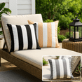 thumbnail image 5 of Ensperta 20'' x 20'' Striped Outdoor Accent Pillow Covers – Fade & Weather Resistant Decorative Cushion for Patio, Porch, or Garden Seating - Chiseled Stone, 5 of 10