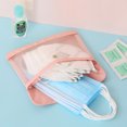 thumbnail image 4 of Travel Washable Dustproof Cosmetic Bag Waterproof Small Mask Storage Bag Portable Organizer Case Masks Bag Clip Handbag Saves To Box PINK, 4 of 8