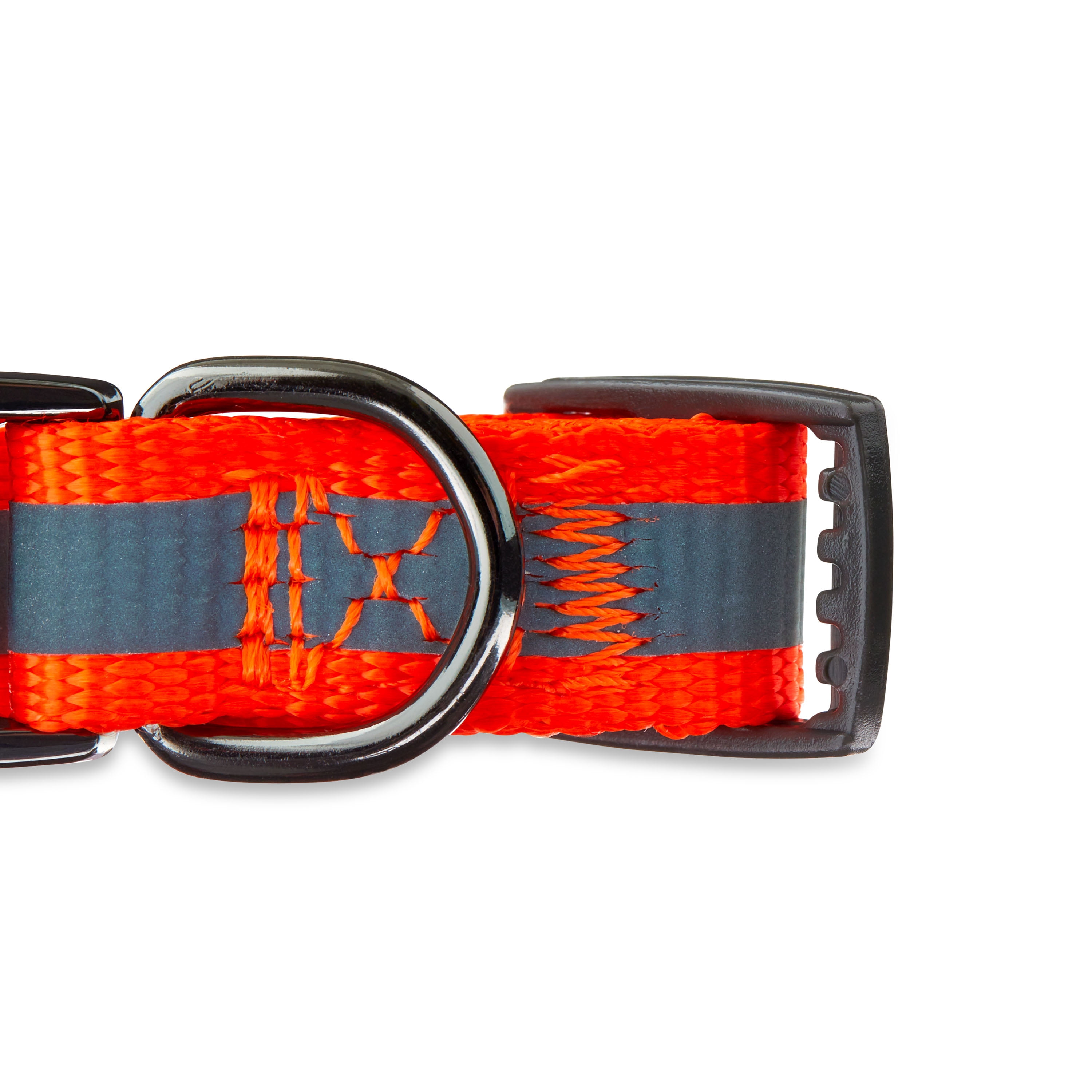 Vibrant Life Nylon Reflective Adjustable Dog Collar, Orange, Medium