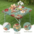 thumbnail image 4 of Pioneer Flower Floral Print Pattern Square Fitted Tablecloth with Elastic Edge,Square Table Cover,Washable Elastic Table Cover for Home Kitchen Party Decor 34"x34", 4 of 6