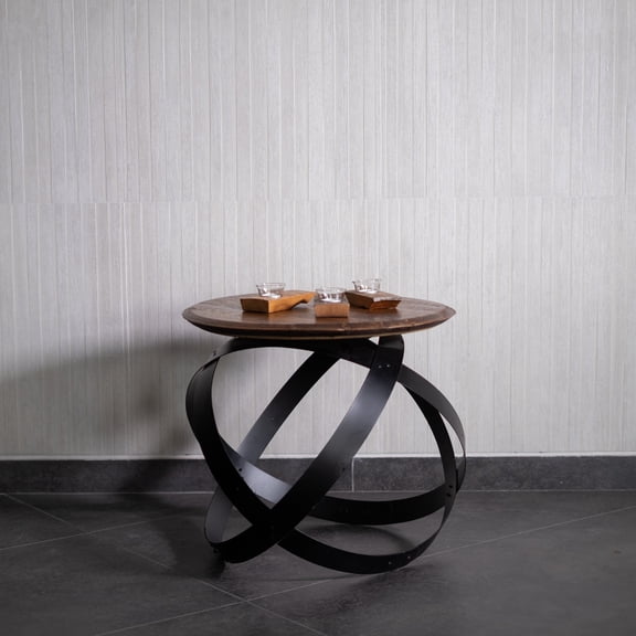 Barrel Hoop Table - Wine/Whiskey/Bourbon Barrel Table - Unique Center or Side Table - Rustic Handmade Home Decor
