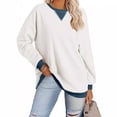 thumbnail image 4 of Bixock Summer Women's Clothing,Long Sleeve Shirts for Women,Blouse for Women Color Embroidery Crew Neck Long Sleeve Pullover Sweatshirt Tops, 4 of 5