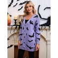 thumbnail image 6 of Women'S Button Cardigan Long Sleeve Loose Casual Knit Cardigan Halloween Bat  M, 6 of 8