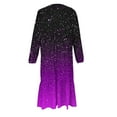 thumbnail image 4 of Girls Long Sleeve A Line Swiss Dot Dresses Gradient Print Crew Neck Tiered Wedding Prom Party Princess Dress for Kids Flower Girls Purple 10-11Years, 4 of 5