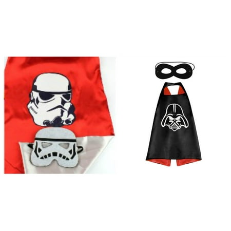 Star Wars Vader & Trooper Costumes - 2 Capes, 2 Masks w/Gift Box by