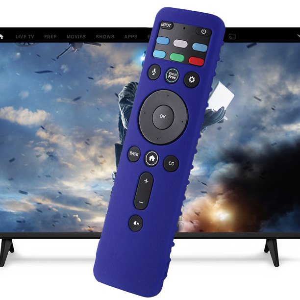 Caso De Control Remoto Caso De Control Remoto Funda protectora con cordón de silicona para control remoto de voz VIZIO XRT260 (azul oscuro)