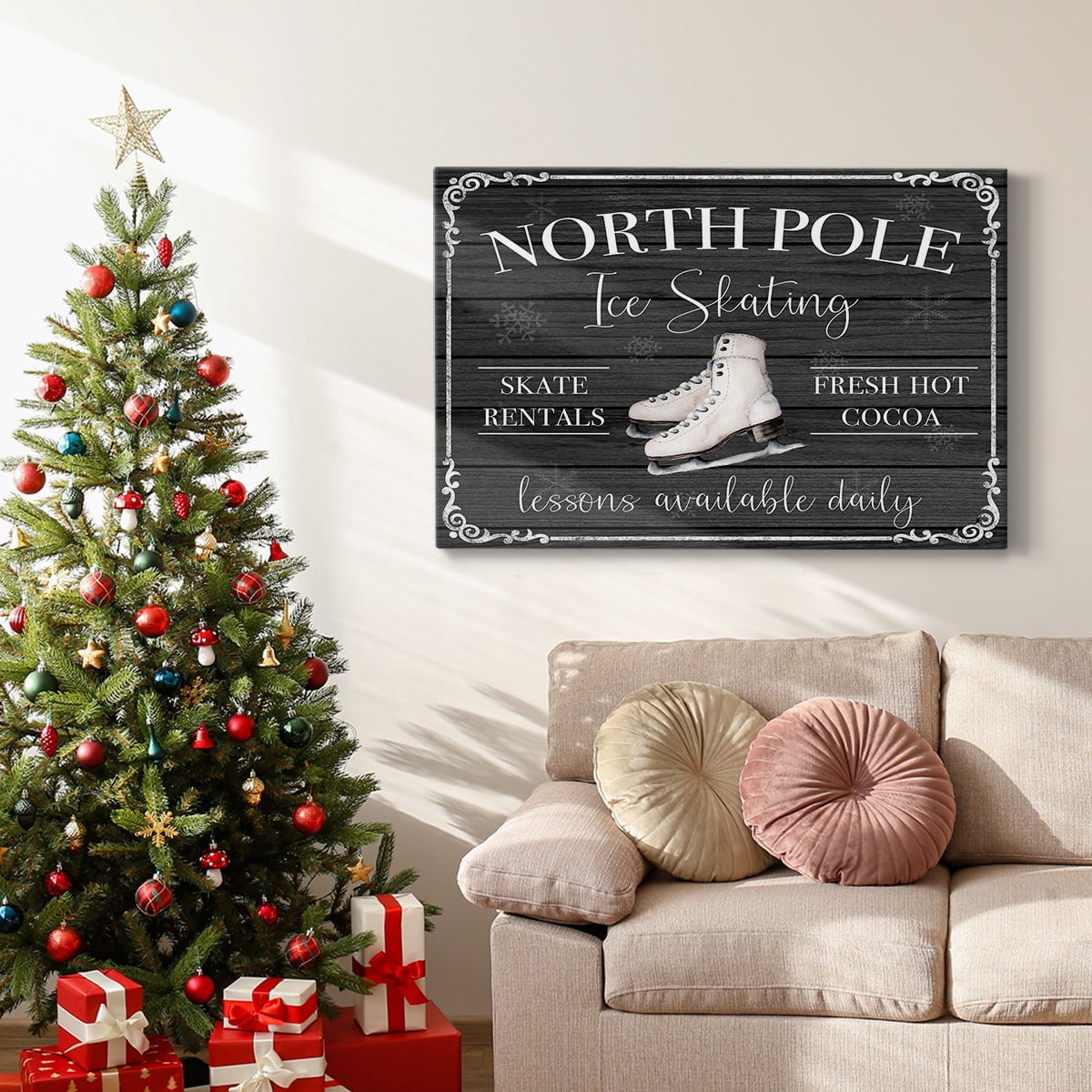North Pole Ice Skating- Gallery Wrapped Canvas