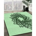 thumbnail image 3 of Ahgly Company Machine Washable Indoor Round Transitional Mint Green Area Rugs, 7' Round, 3 of 7