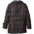 thumbnail image 2 of Isaac Mizrahi Boys 2-20 Multi Plaid Double Breasted Wool Pea Coat 7, Charcoal, 2 of 2