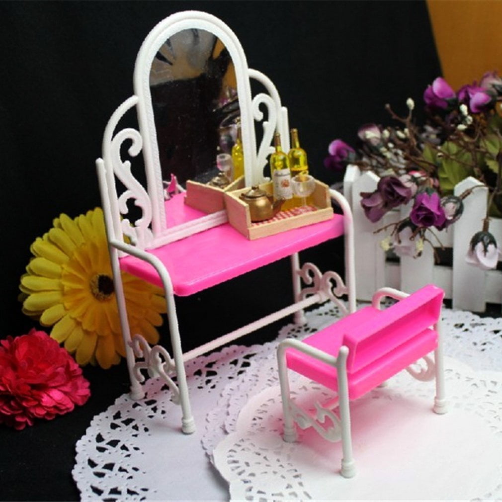 Fuuny Creative Design Baby Girls Toys Dressing Table Chair Accessories Set For Barbies Dolls Bedroom Furniture Walmart Inventory Checker Brickseek