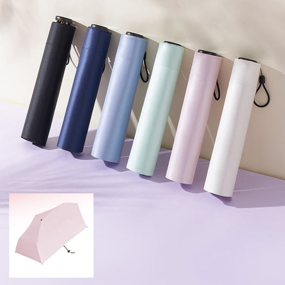 Japan Pencil Umbrella, Ultra Light Mini Travel Umbrella with UPF 50 Sun Protection Compact Folding Pocket Parasol for Rain Shin Portable for Handbag Backpack Commute Beach Green