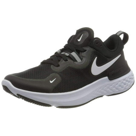 Nike Women's React Miler 2 Shield Running Shoes, Black/White/Dark Grey, 11 US