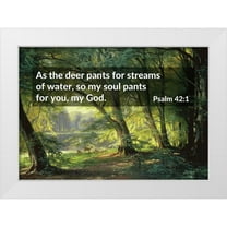 ArtsyQuotes 32x24 White Modern Wood Framed Museum Art Print Titled - Bible Verse Quote Psalm 42:1, Carl Fredrik Aagard - Deer Park