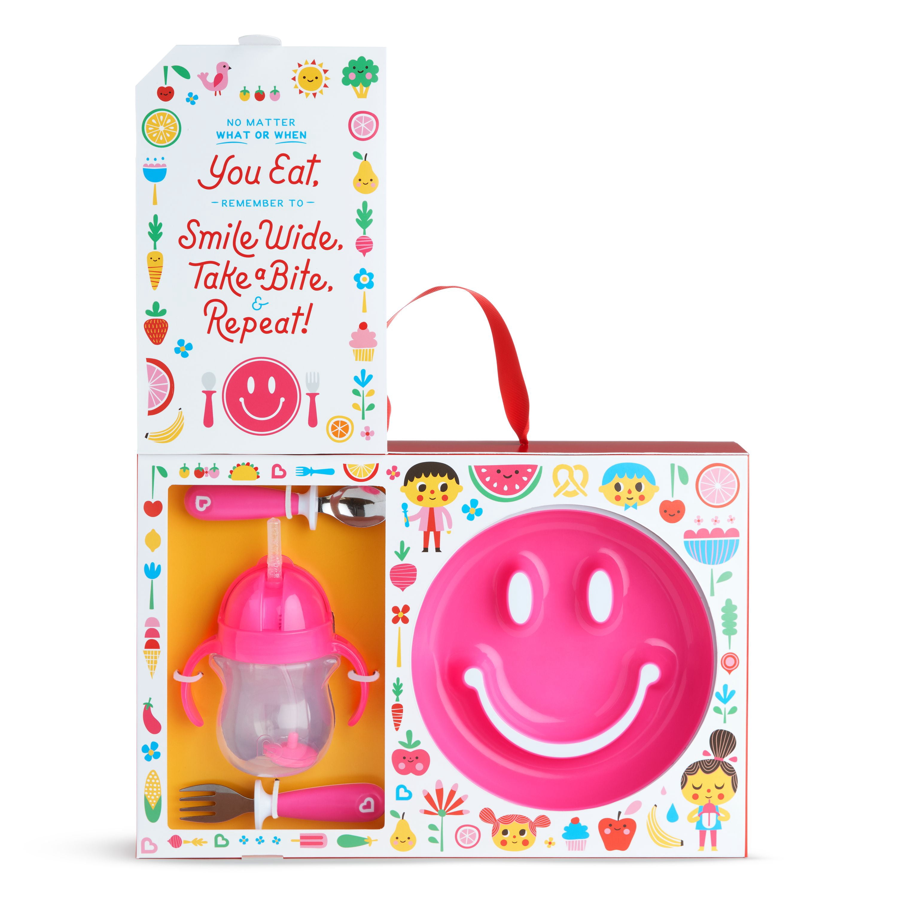 Munchkin® Be Happy Toddler Dining Gift Set, BPA-Free, Pink, Unisex