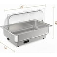 thumbnail image 2 of 2 Pack Electric Chafing Dishes Buffet Set,Roll Top Catering Chafer Server Food Warmer with Cover and 1 Full-Size Pan & 2 Half-Size Pans for Party Wedding Banquet, 2 of 7