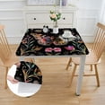 thumbnail image 2 of WYYP Butterfly Flowers Black Background Square Table Cover 100% Polyester Fiber 52*52, 2 of 8