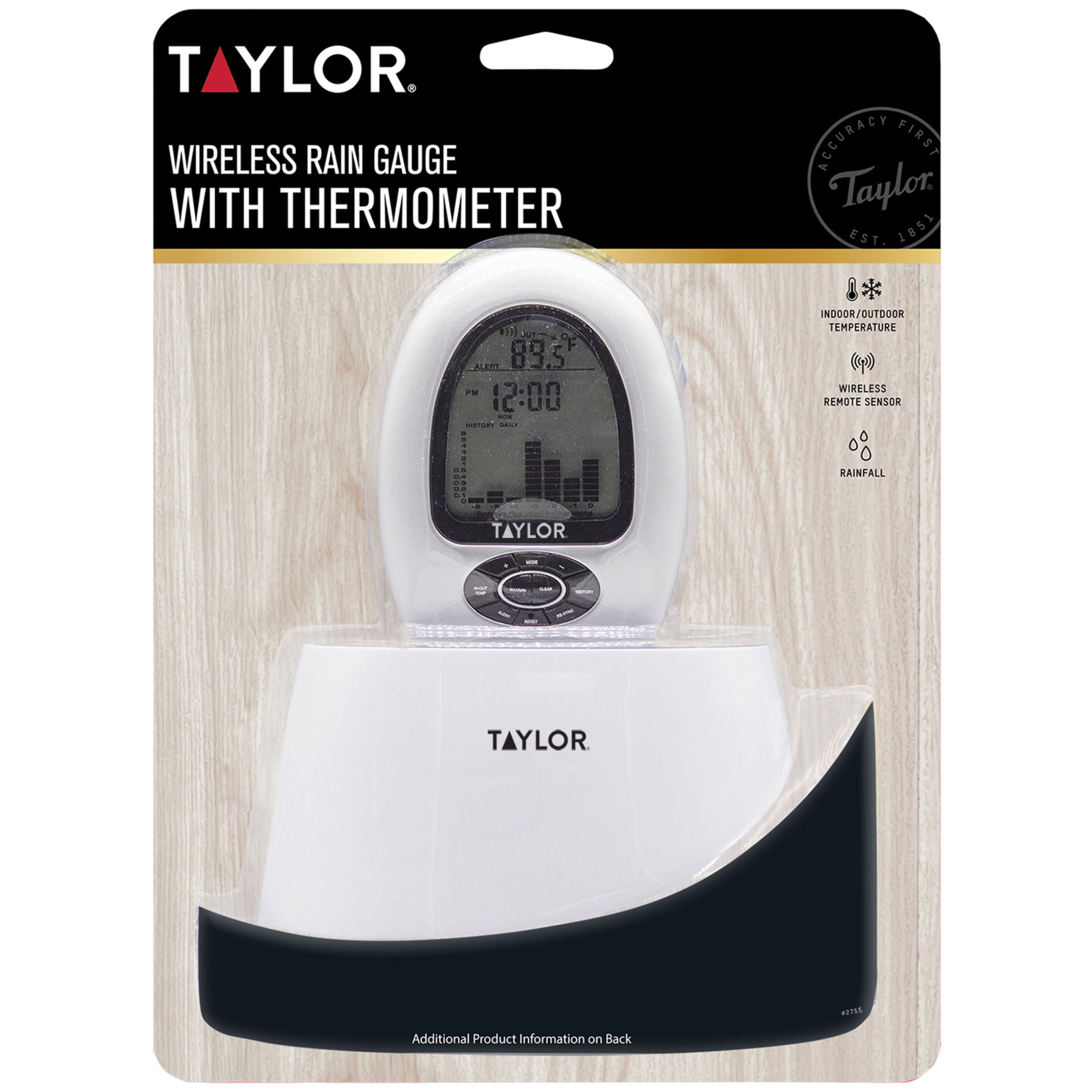 TAYLOR PRECISION PRODUCTS 46228 Rain Gauge with Centimeter Markings 