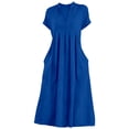 thumbnail image 4 of Kakishop Womens Casual Dresses Wrap V Neck Dress A-Line Ruffle Sleeve Summer Sundress Fashion 2026 (Blue,3XL), 4 of 4