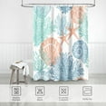 thumbnail image 6 of Small Stall Shower Curtain 36 x 72 Inch, Half Narrow Blue Orange Teal Nautical Coastal Shower Curtain, Summer Tropical Seashell Starfish Coral Beach Ocean Themed Shower Curtain for Bathroom, 6 of 6